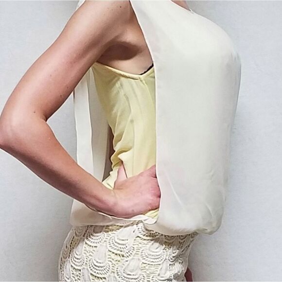 VINTAGE Addie Yellow Crochet Drop Waist Dress - Picture 5 of 10